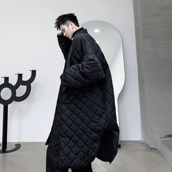 Japanese oversize Medium and Long cotton-padded jacket Men's Lapel Profile Fall Shoulder Sleeve Large Size Cotton Clothes