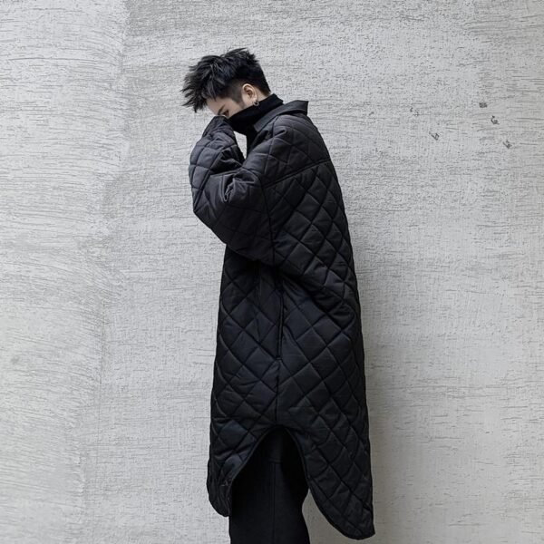 Japanese oversize Medium and Long cotton-padded jacket Men's Lapel Profile Fall Shoulder Sleeve Large Size Cotton Clothes