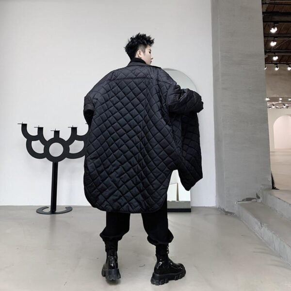 Japanese oversize Medium and Long cotton-padded jacket Men's Lapel Profile Fall Shoulder Sleeve Large Size Cotton Clothes