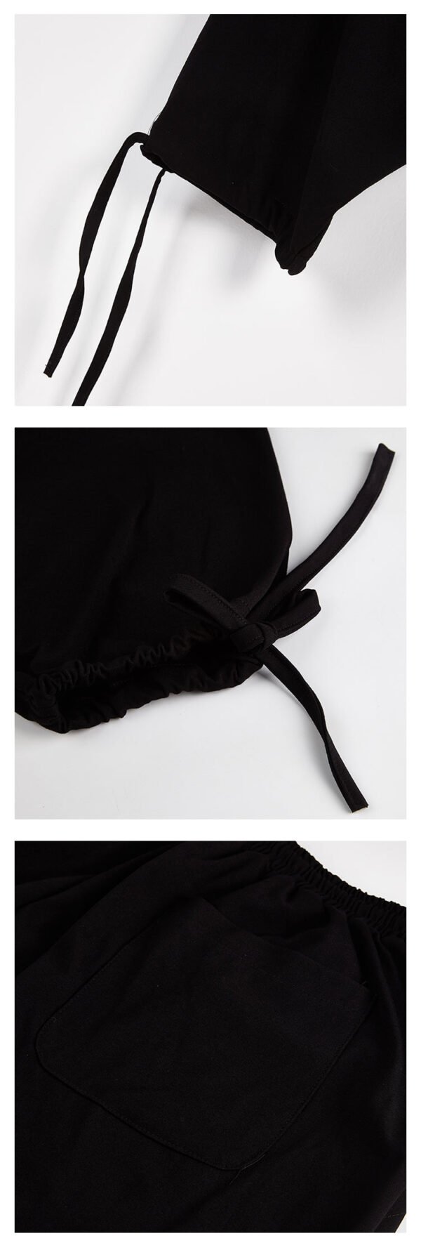 X043P80 Original Designer Style Yoji Mountain Black Pants Drawstring Men Nine Points Casual Pants