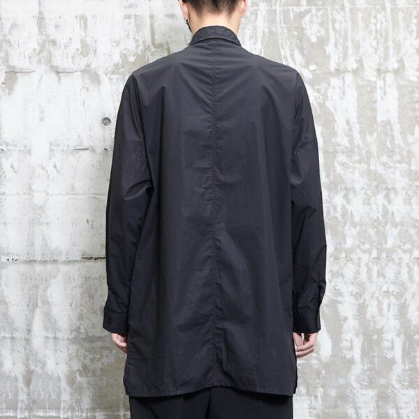 Y008P95 Original Medium and Long Length Yamamoto Yewsi Style Yohji Dark Japanese Long Sleeve Shirt .