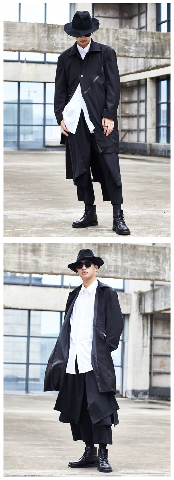 Hy03p165 Original Dark Japanese Oblique Zipper Yohji Yamamoto Suit Coat