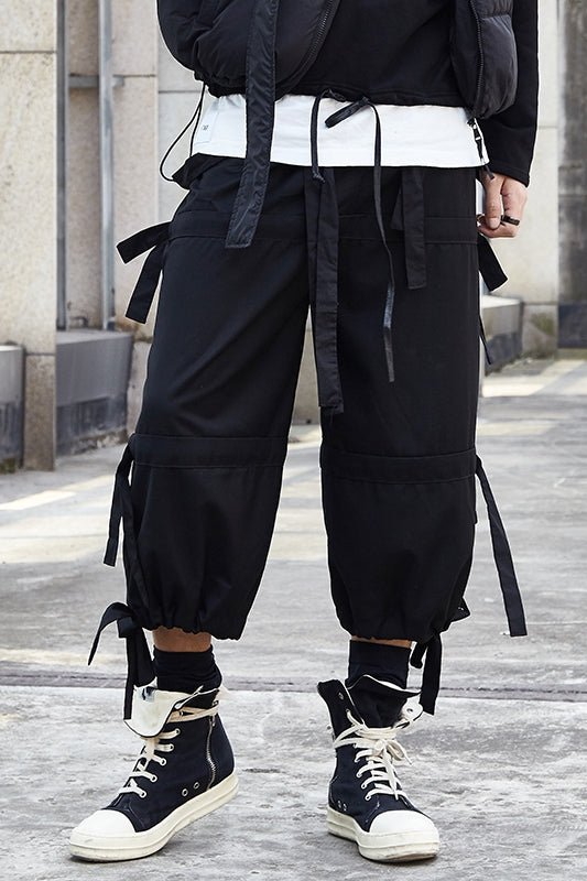 X067P85 Creative Design: Black Yamamoto Yaoshi Style with Men's Casual Pants