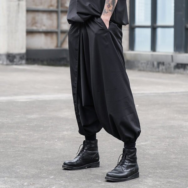 X073P85 Original Design Dark Japanese Division Yamamoto Yaoshi Style Loose Small Foot Cross-legged Men's Casual Pants