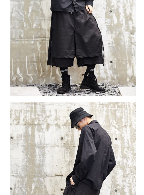 X022P120 New YOJI Japanese Yamamoto Yaosi Style Dark Nick Uncle Harlan Crotch Male Casual Pants