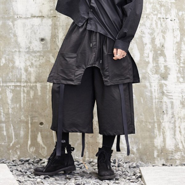 X021p110 Original Independent Design New Yamamoto Style Dark and Dark Yohji Loose Ribbon Men's Pants