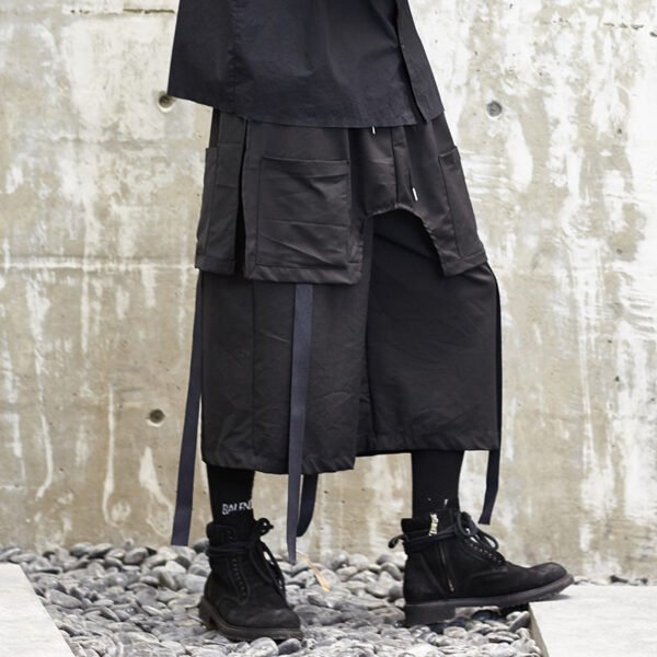 X021p110 Original Independent Design New Yamamoto Style Dark and Dark Yohji Loose Ribbon Men's Pants