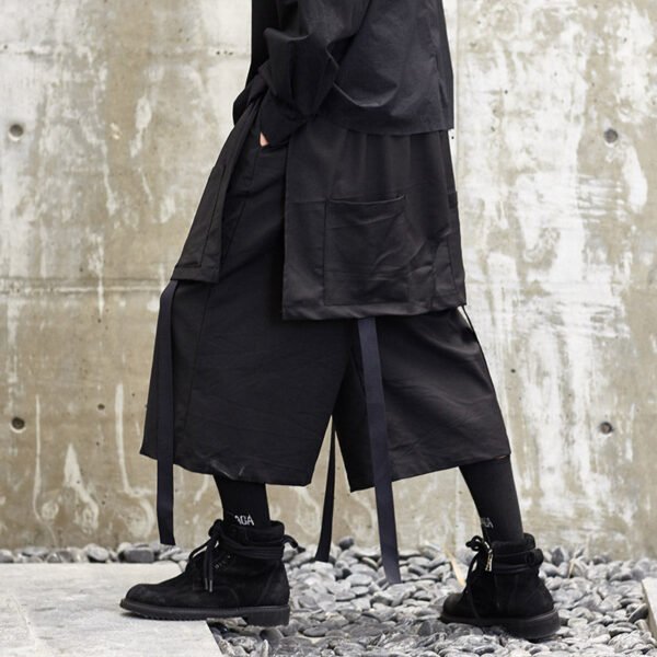 X021p110 Original Independent Design New Yamamoto Style Dark and Dark Yohji Loose Ribbon Men's Pants