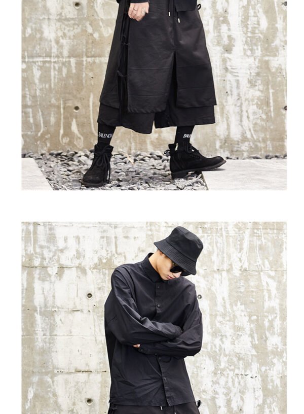 X022P120 New YOJI Japanese Yamamoto Yaosi Style Dark Nick Uncle Harlan Crotch Male Casual Pants