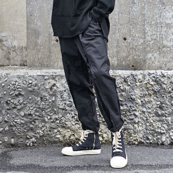 X026P95 Original New Yamamoto Yaosi Stereo Collage Japanese Yohji Dark Men Casual Pants