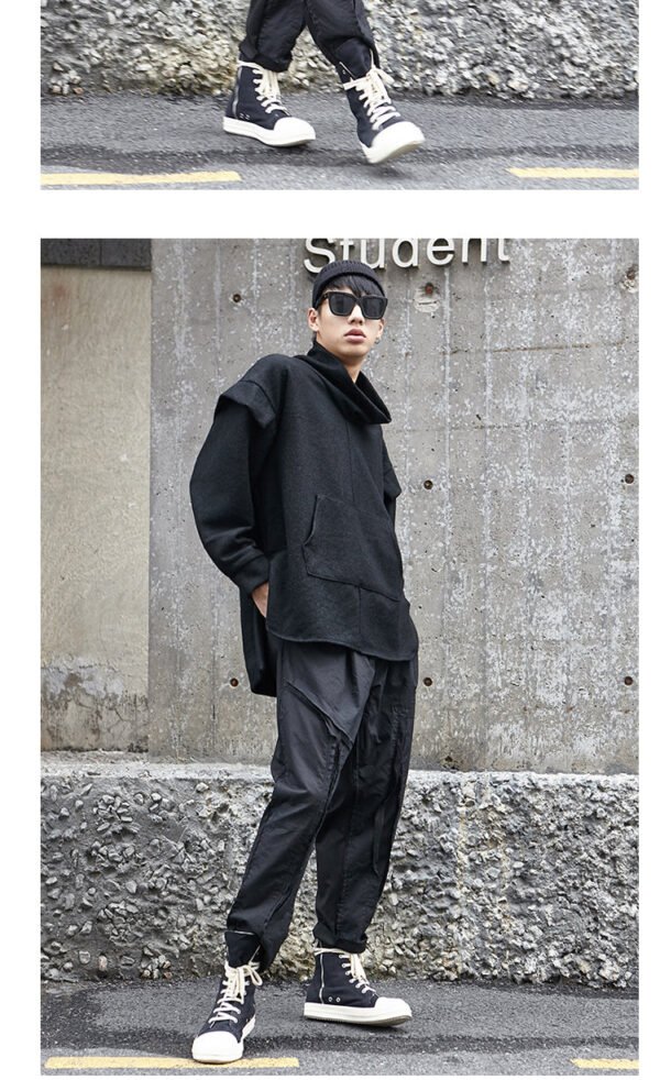 Y007P125 Original Autumn/winter Model Yamamoto Yaoshi Dark Dark Japanese Set Head Maoni Han Version of The Broad-shaped Coat