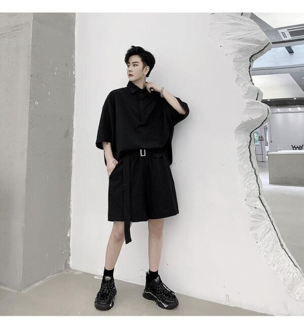 KK1351/P130 Pullover Short Sleeve Shirt Shorts Suit