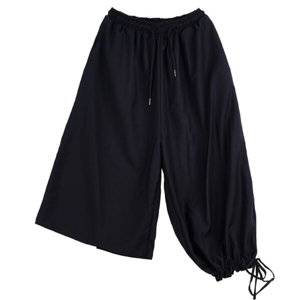 X081P85 Original Diablo Yohji Yamamoto Style Pants with Long Left and Short Right Design Loose Men's Casual Pants