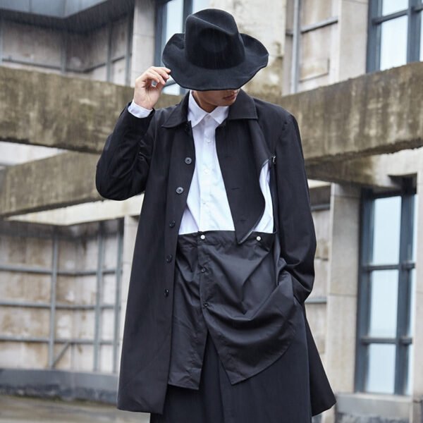 Hy03p165 Original Dark Japanese Oblique Zipper Yohji Yamamoto Suit Coat