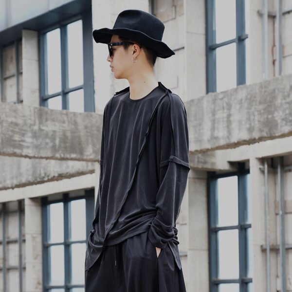 Y040P95 Original Design New Dark Yamamoto Yaoshi Style Long-sleeved T Shirt