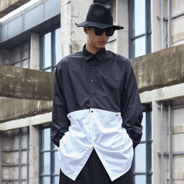 Y034P95 Original Japanese Division Yamamoto Yaoshi Style Men's and Women's Mid-Length Shirt .