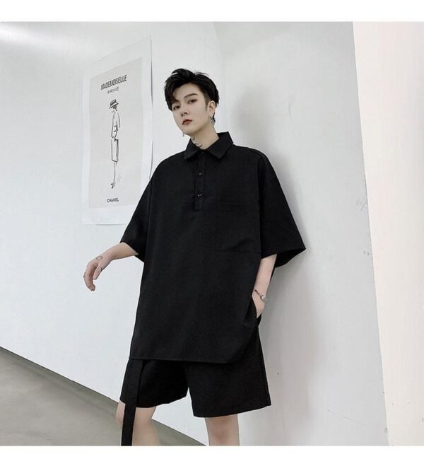 KK1351/P130 Pullover Short Sleeve Shirt Shorts Suit