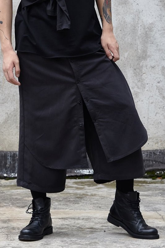 X052P85 Original Design Dark Japanese Skirt Pants Men and Women with Long Legs Nine  Pants