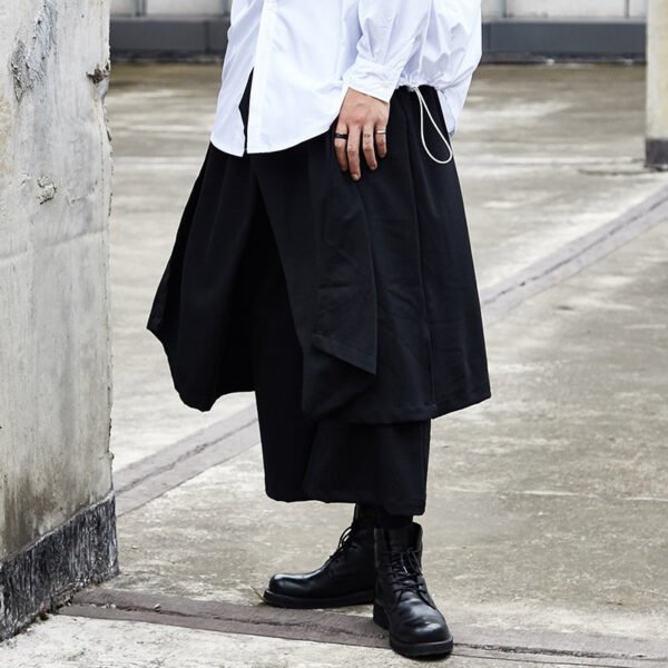 X058P90 Original Design Dark Yohji Style Hair Stylist Men's Culottes Pants