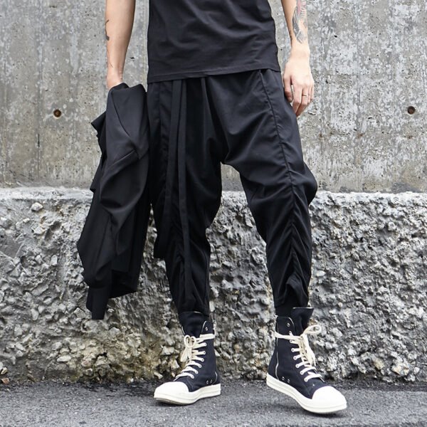 X030p85 Original Design New Yamamoto Yohji Ribbon Shrink Design Ribbon Men's PANTS LEGGINGS