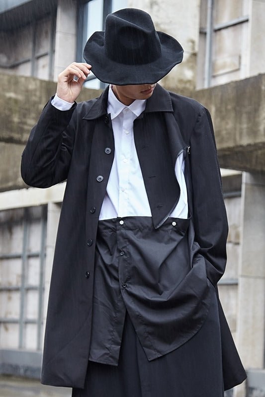 Hy03p165 Original Dark Japanese Oblique Zipper Yohji Yamamoto Suit Coat