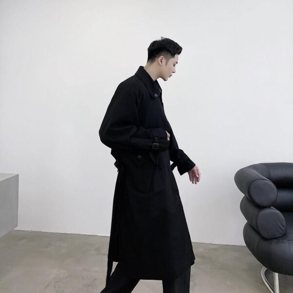 P1453996 Yamamoto Dark Original Personality Lapel Niche Dislocation Duplex Temperament Long Trend Windbreaker