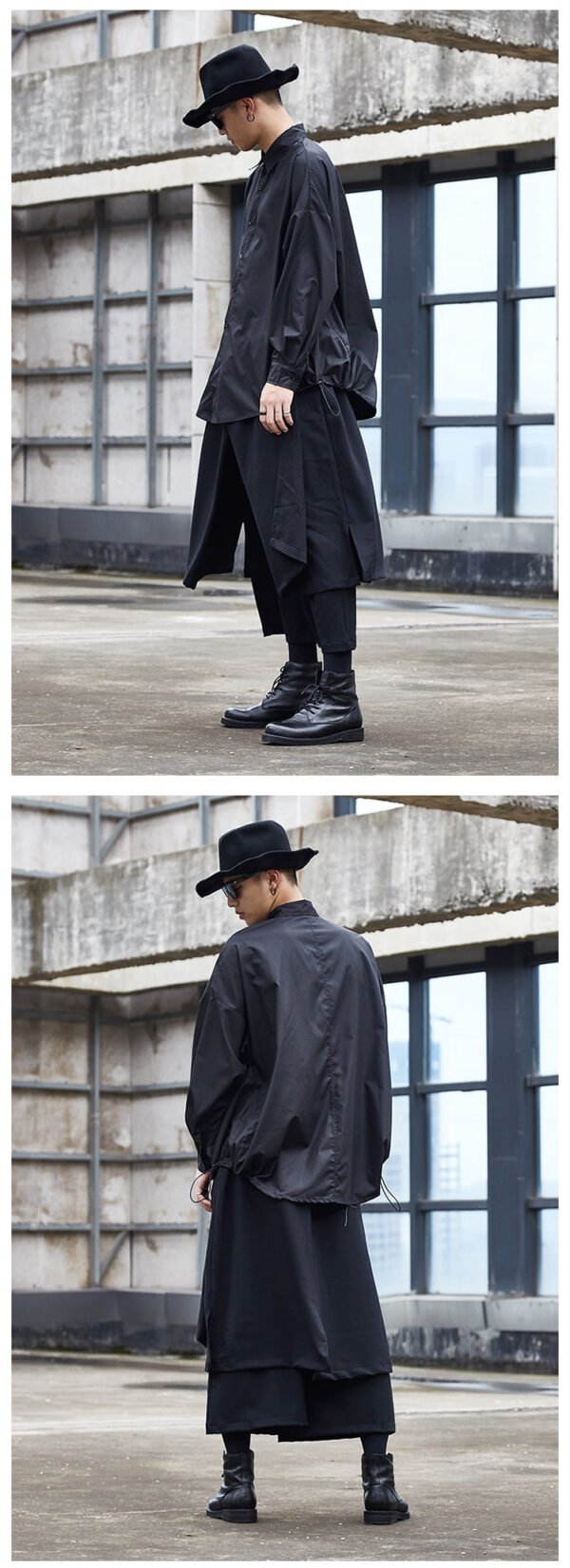 X058P90 Original Design Dark Yohji Style Hair Stylist Men's Culottes Pants