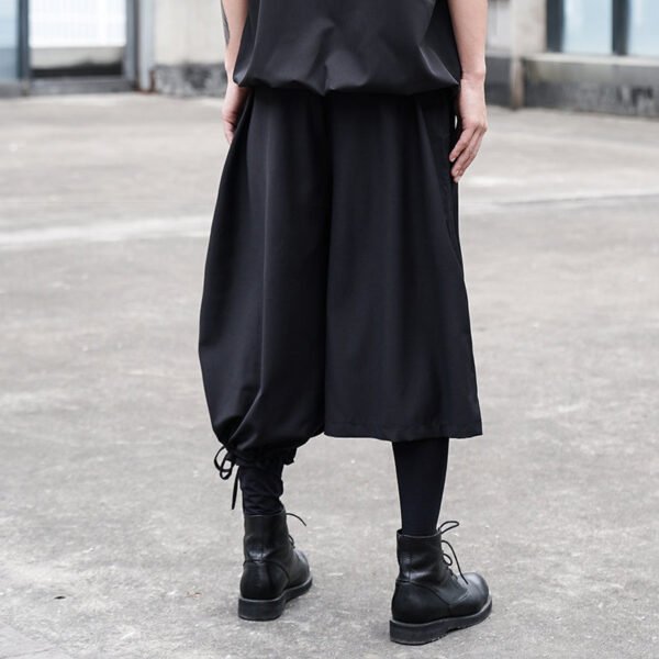 X081P85 Original Diablo Yohji Yamamoto Style Pants with Long Left and Short Right Design Loose Men's Casual Pants