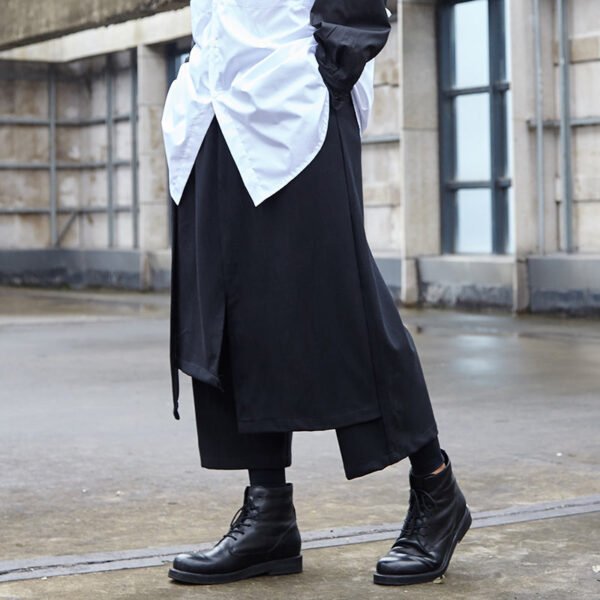 X063p95 Original Japanese Dark Deconstruction Yamamoto Style Capri Pants Men's and Women's Casual Skirt Pants