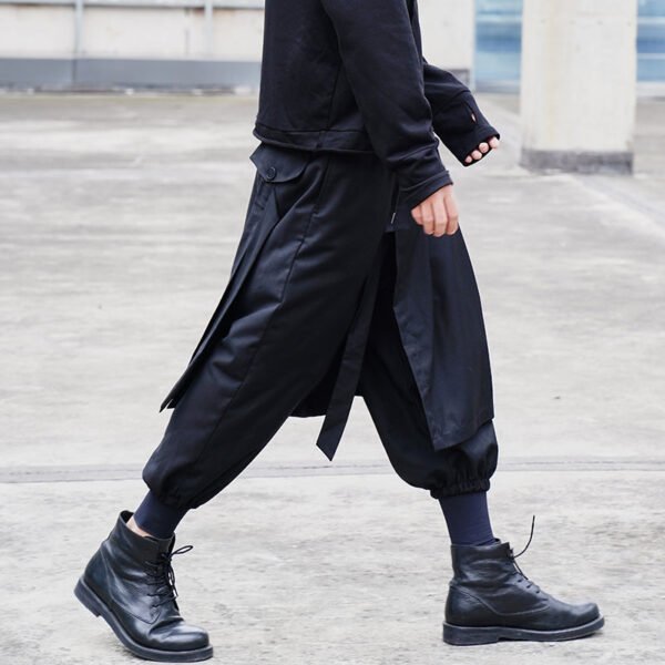 X072p110 Original Design Dark Series Yamamoto Yaosi Style Men's Casual Pants Small Leg Skirt Pants Capris