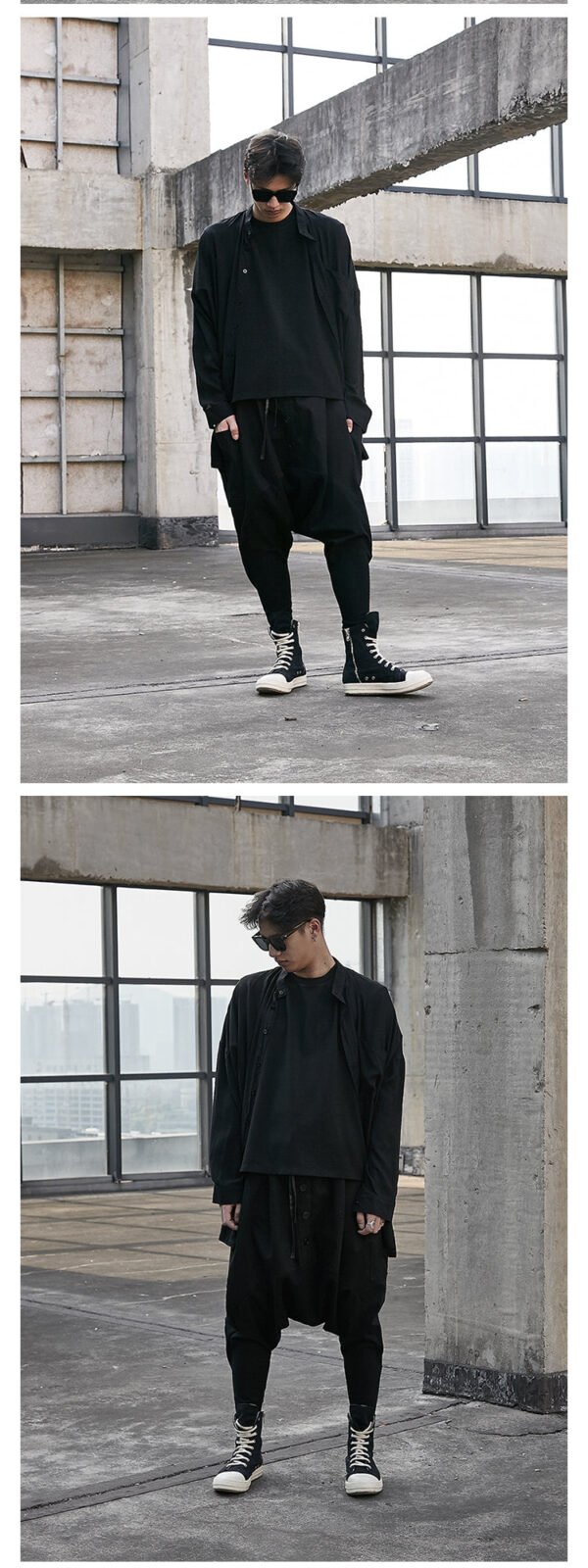 X028P90 Original New Harlan Pants Men's Loose Hip-hop Casual Pants Dark Black Trend Hanging Pants Pants Men's Pants