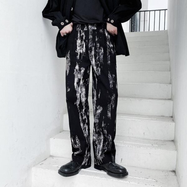 A261-3979-P70 Yamamoto Dark Personality Splash Ink Function Wind Casual Pants