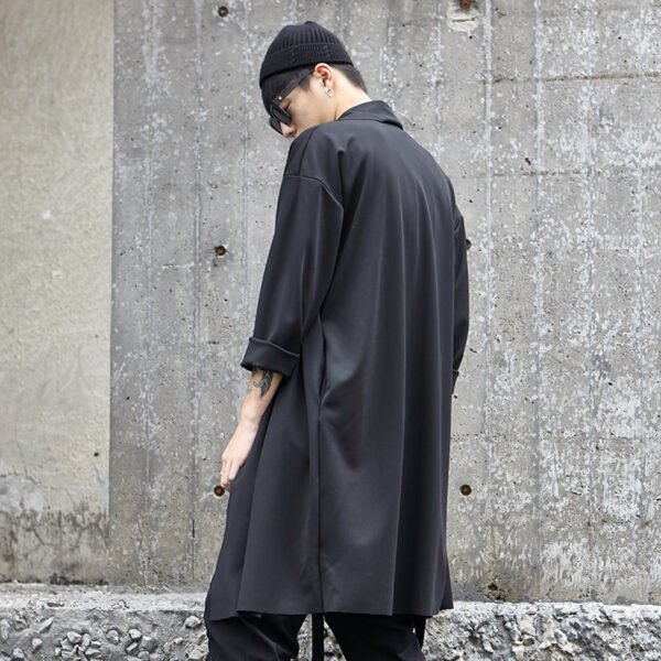 Y011P105 Original New Dark Tide Cool Yohji Yamamoto Style Men's Long Simple Trend Outside Windbreaker