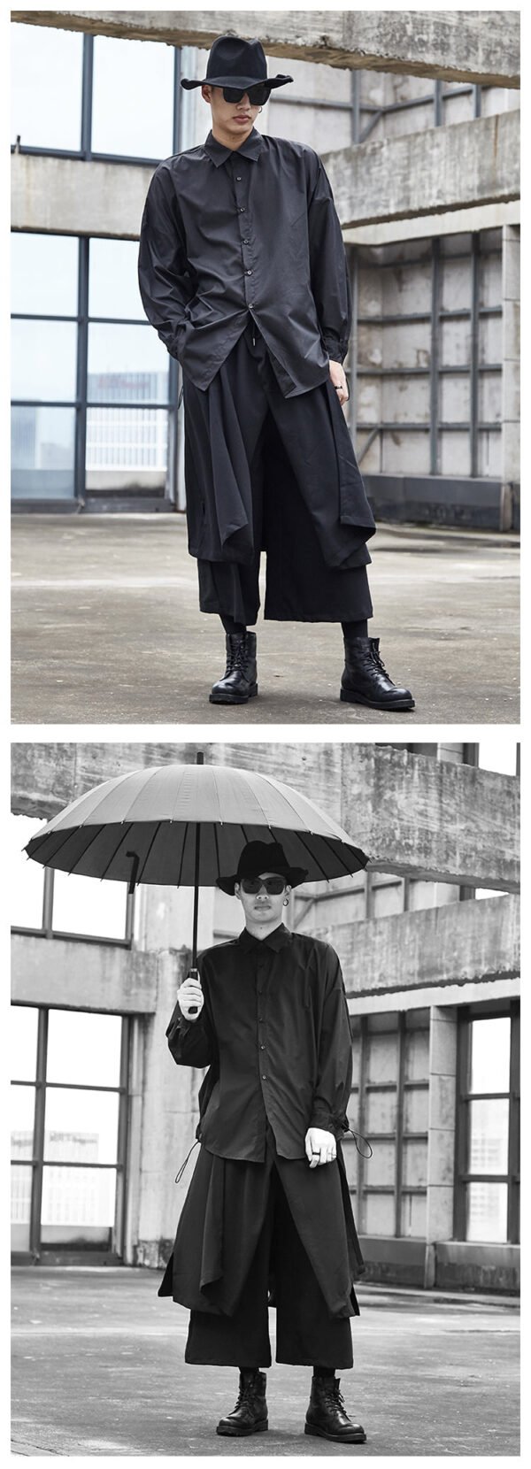 X058p90 Original Autumn and Winter New Dark Yamamoto Style Show Wide Leg Men's Casual Capris