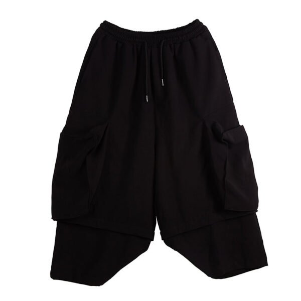 X051P100 Original Yohji Yamamoto Style Oversized Pocket Design Stitching Fake Two Men's Pants