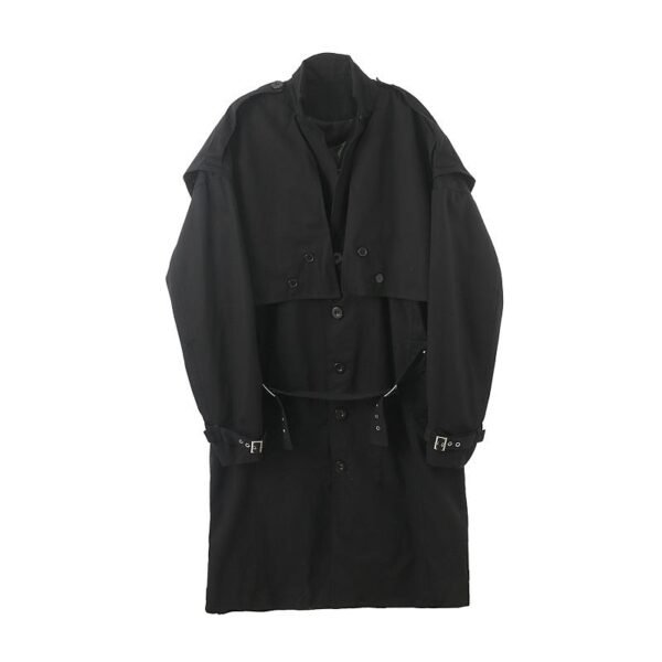 A2613970p165 Yamamoto Dark Autumn and Winter Design Personalized Temperament Long Windbreaker Coat