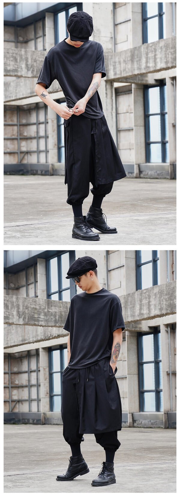 X072P110 Original Design Dark Series Yamamoto Yaoshi Style Men's Casual Pants Small Footskirt Snare Nine Points