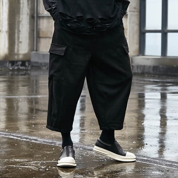 X039P90! Original Yohji Broad-legged Dark Black Harbor Wind Mountain Style Four Seasons Loose Straight Male Casual Pants