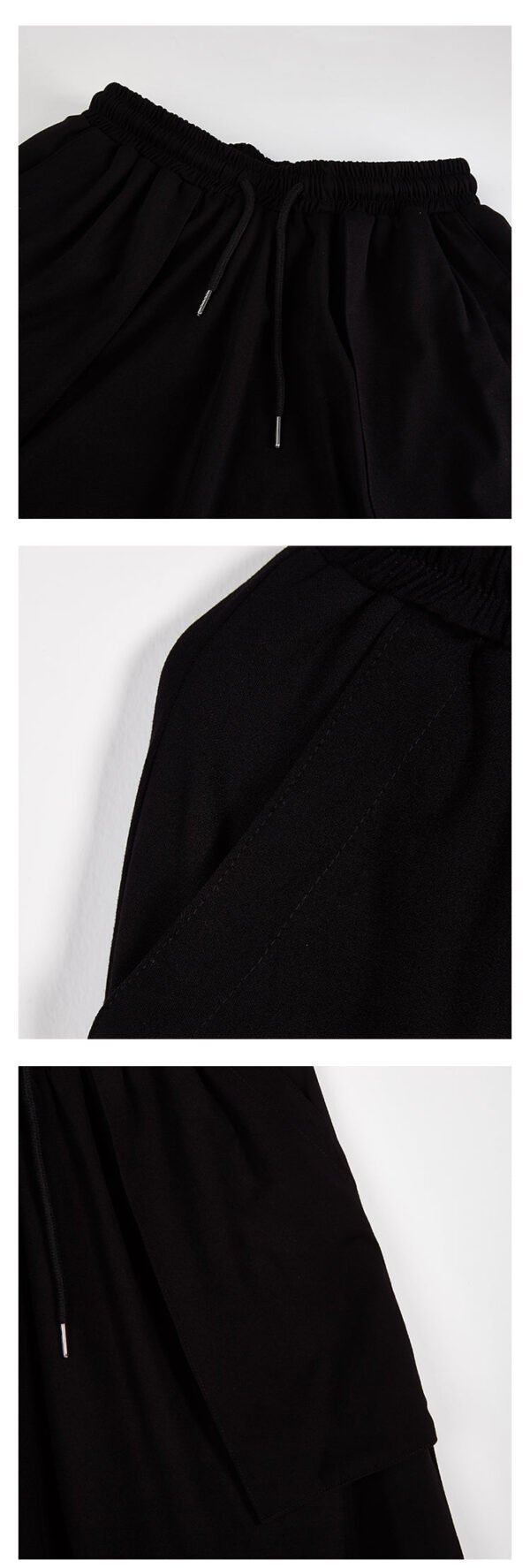 X043P80 Original Designer Style Yoji Mountain Black Pants Drawstring Men Nine Points Casual Pants