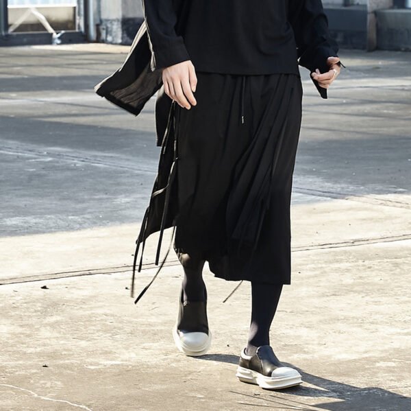 X022p120 Original Yamamoto Dark Nine Point Skirt Pants Fashion Men's Personalized Hair Stylist's Clothing Men's Casual Pants