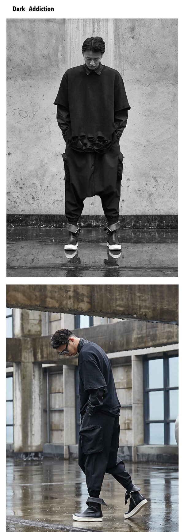 X040P95 Original Design Dark Harbor Harem Pants Nine-point Trend Leggings Loose Men's Casual Pants