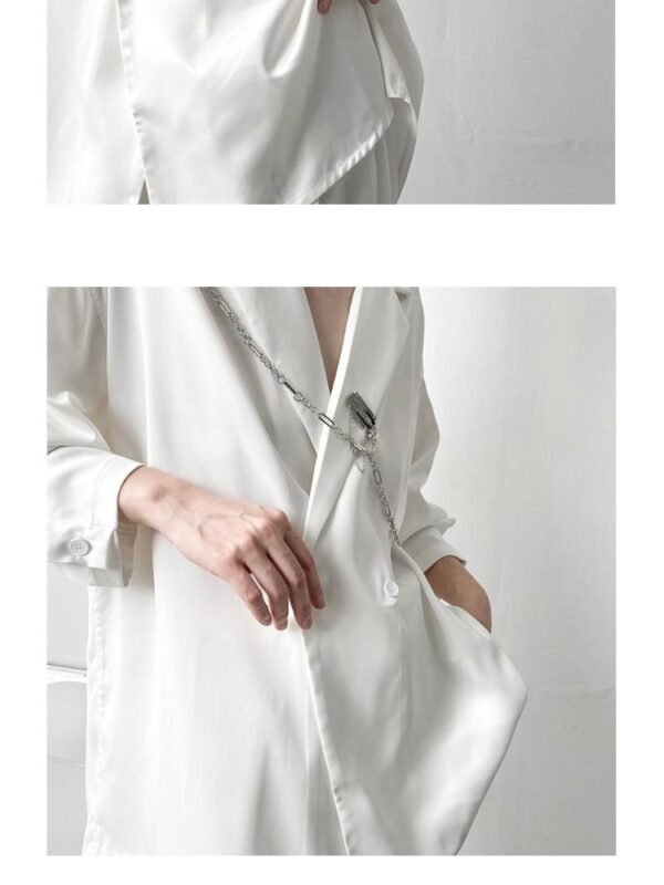 C2989 P70 Simple Neutral Loose Double-breasted Casual Solid Color Blazer