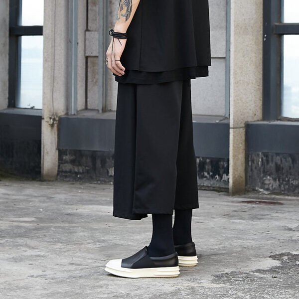 X025P90 Original Dark Line Couple Ultra-wide Legs Flared Trousers Nine Points Men's Casual Pants