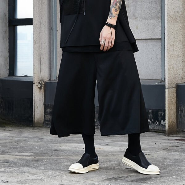 X025P90 Original Dark Line Couple Ultra-wide Legs Flared Trousers Nine Points Men's Casual Pants