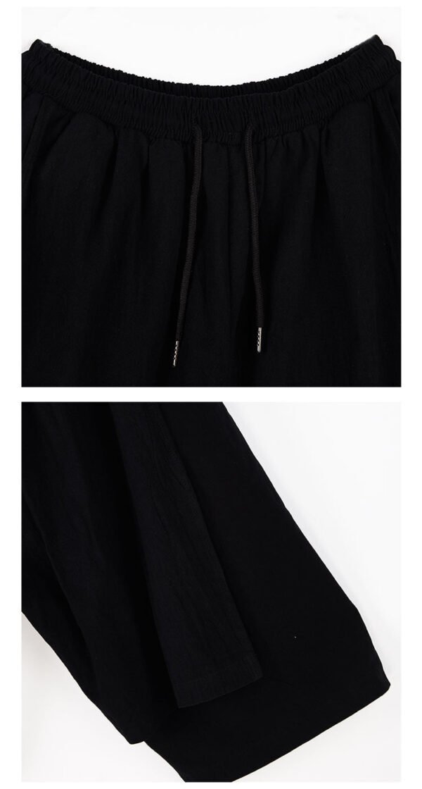 TP13P145  Original Summer Seven Sleeves Men with Loose Linen Day Cotton and Wide LegsSet