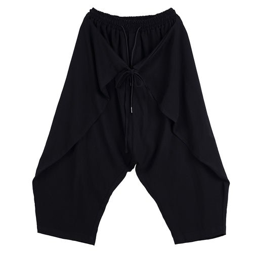 X078P90 Original Design Dark Japanese Yamamoto Style Hairstylist Loose Cross Crotch Male Casual Pants