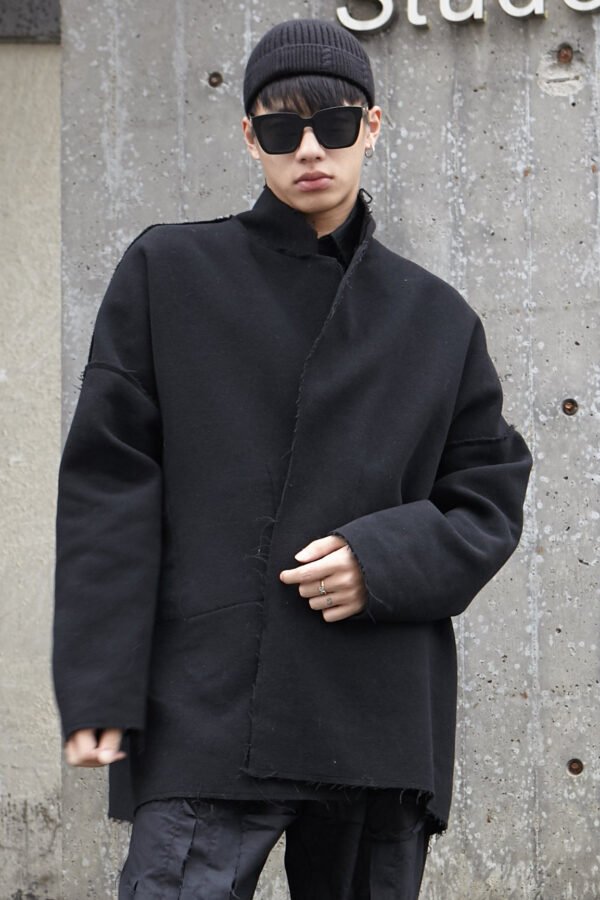 Y010P195 Original Winter New Japanese Nee Coat Men's Wool Double Shredded Coat Korean