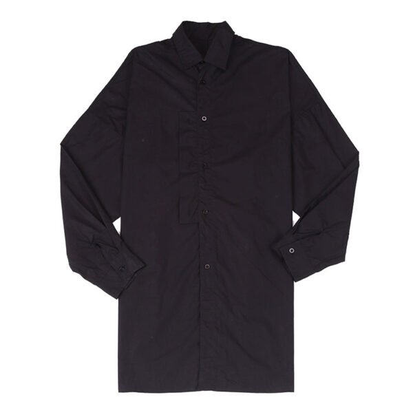 Y008P95 Original Medium and Long Length Yamamoto Yewsi Style Yohji Dark Japanese Long Sleeve Shirt .