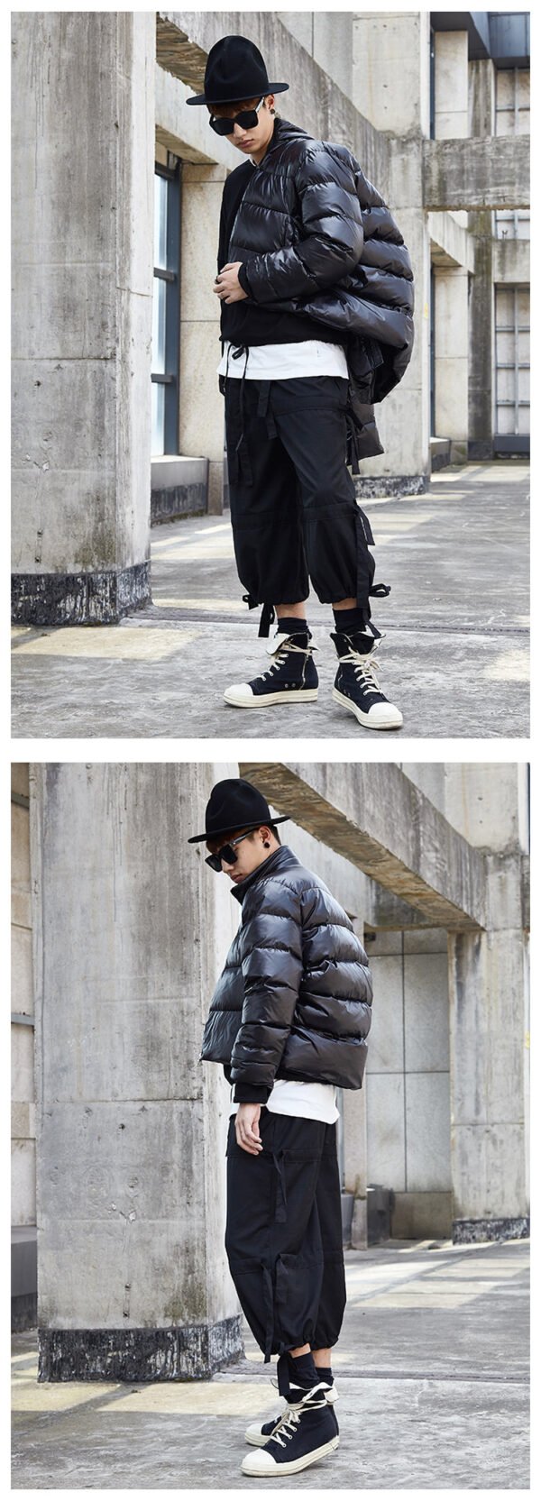 X067P85 Creative Design: Black Yamamoto Yaoshi Style with Men's Casual Pants