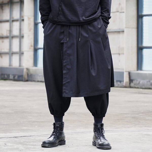 X072p110 Original Design Dark Series Yamamoto Yaosi Style Men's Casual Pants Small Leg Skirt Pants Capris